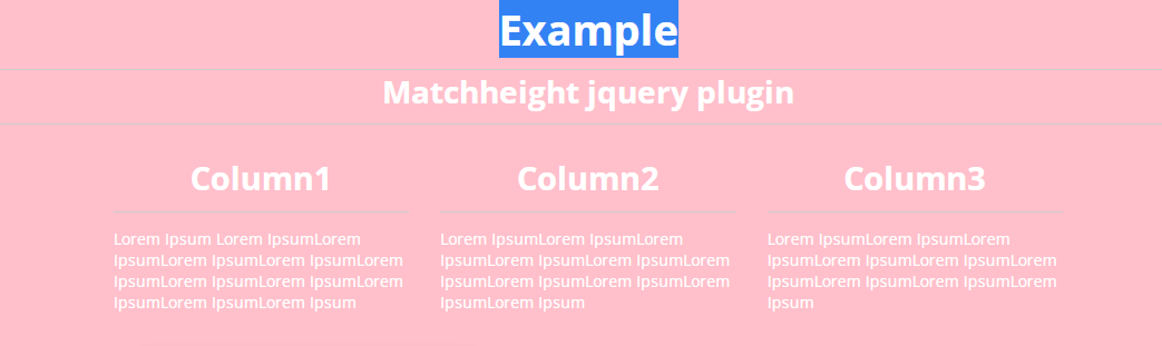 matchheight jquery plugin
