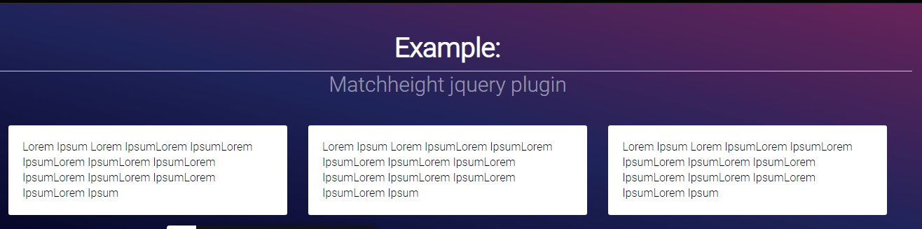matchheight jquery plugin
