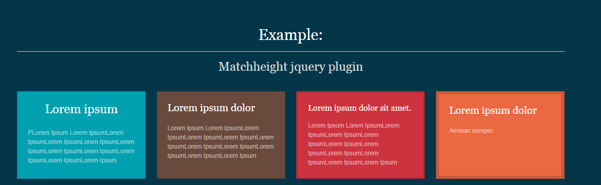 matchheight jquery plugin