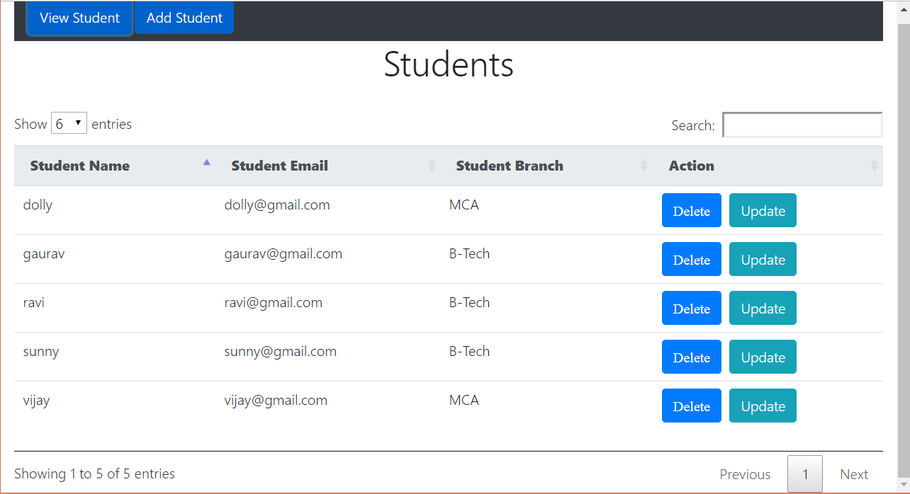 Spring Angular CRUD Application