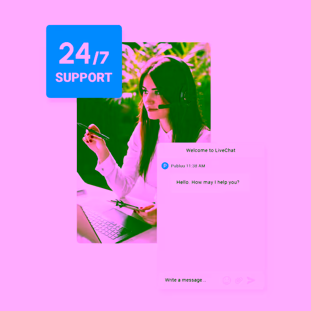 24/7 Support publuu support team and live chat