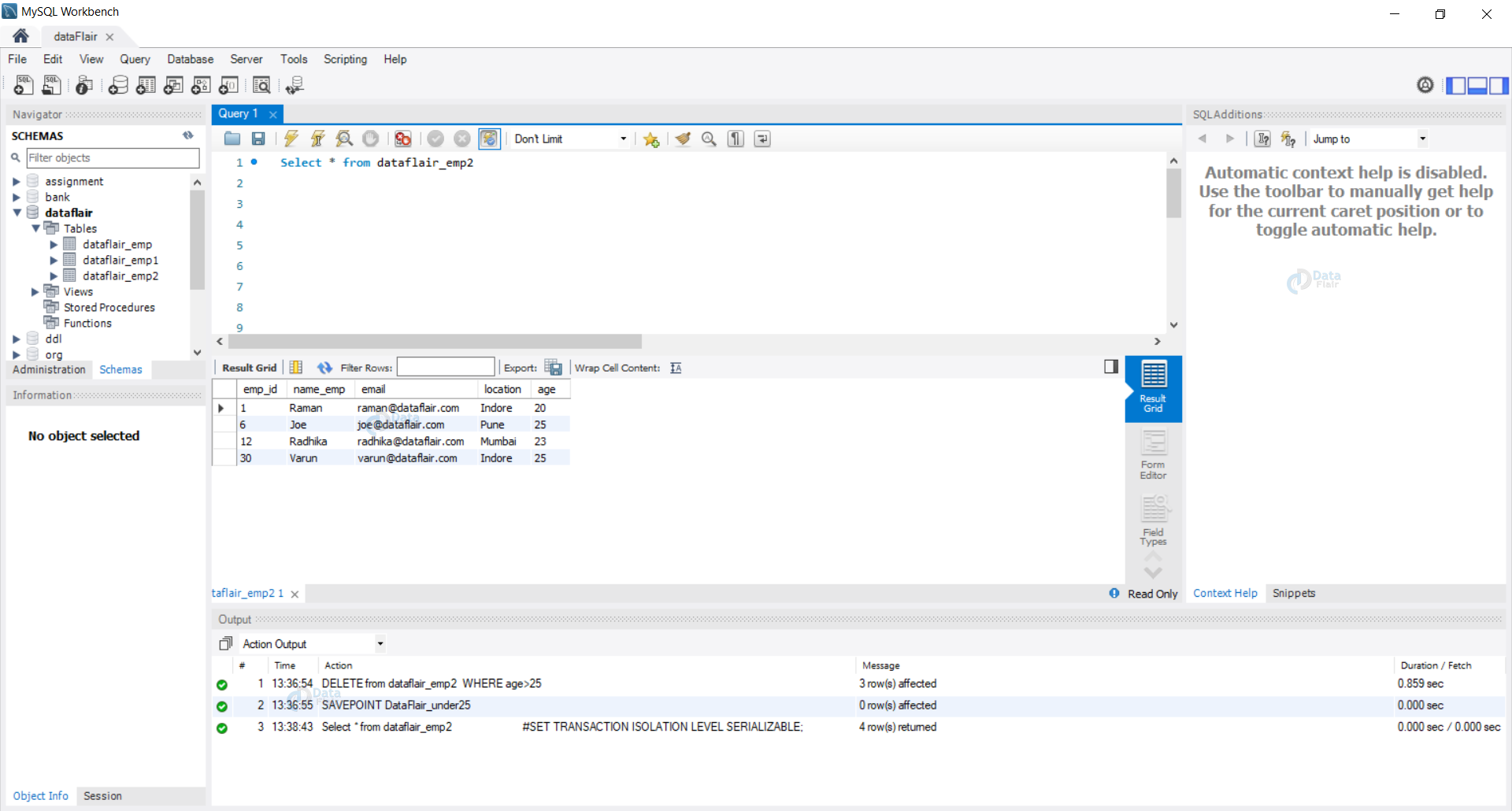 SQL Transaction Example