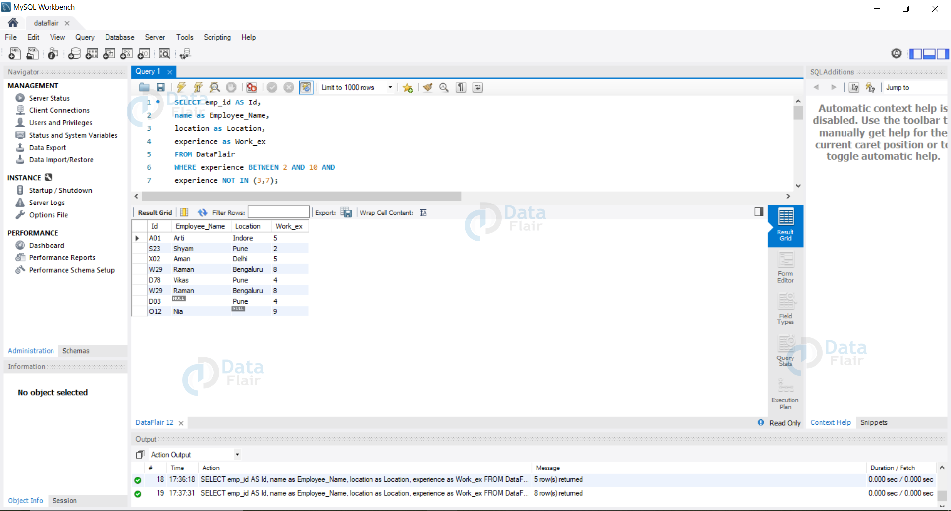 SQL Between Clause Example