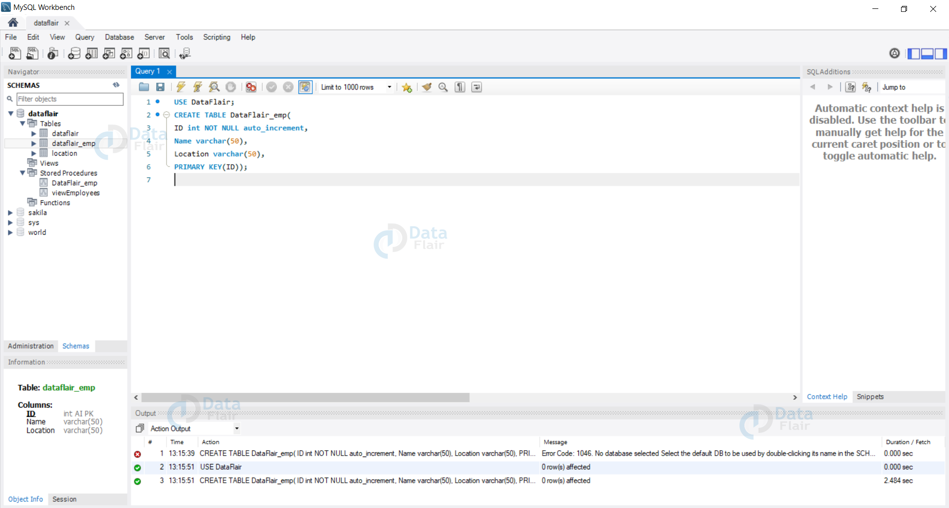 Create sequence in SQL