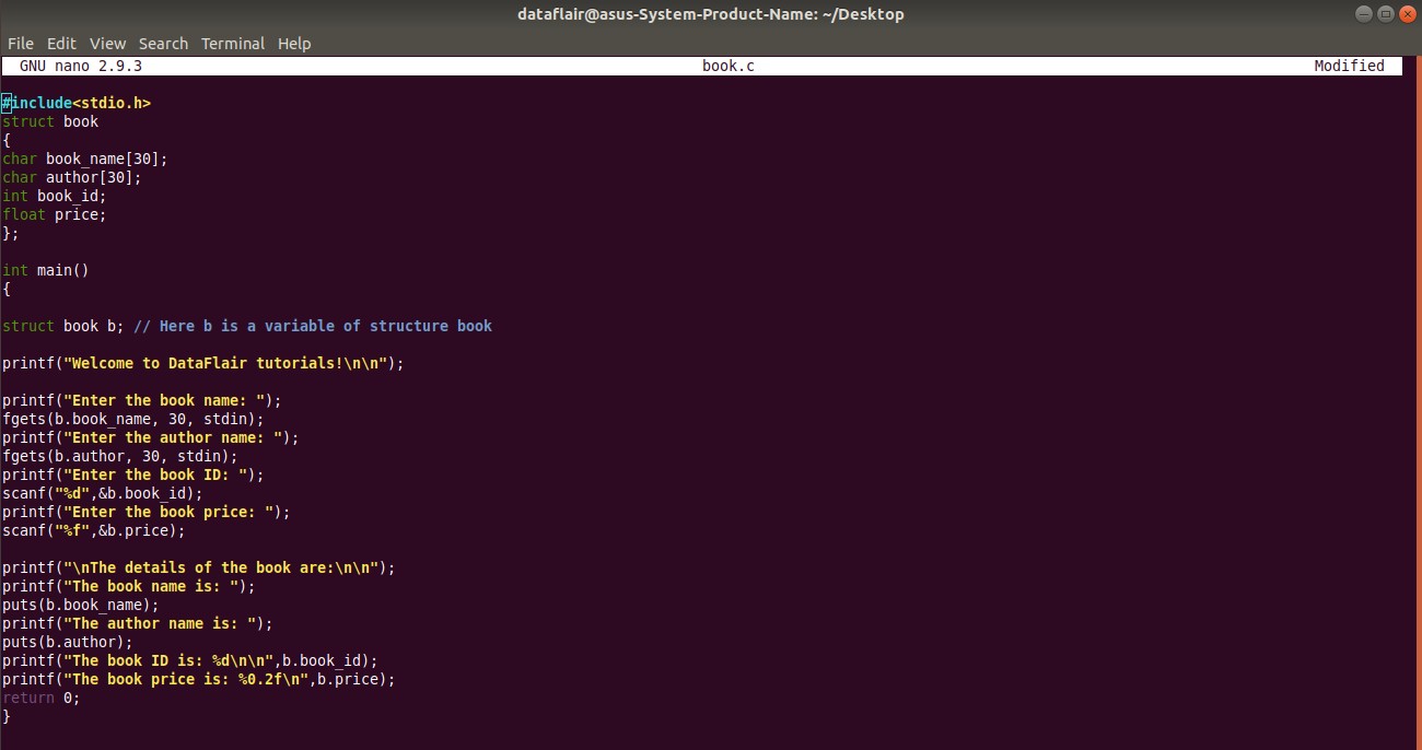 Creating Structures in C