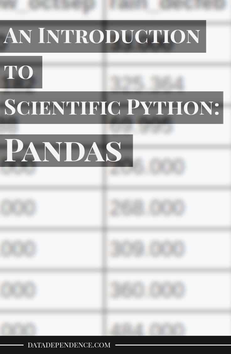 Scientific python pandas