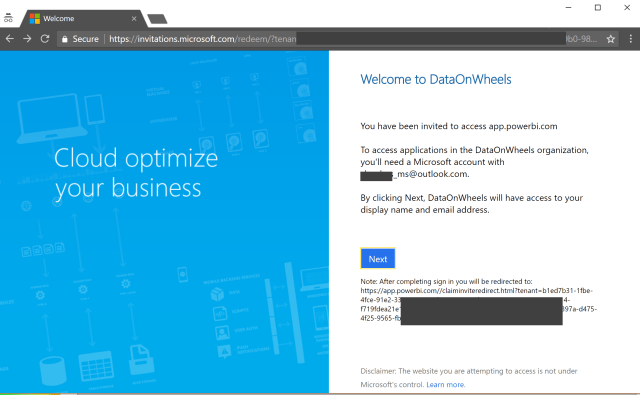 Report Share Email - Welcome Link