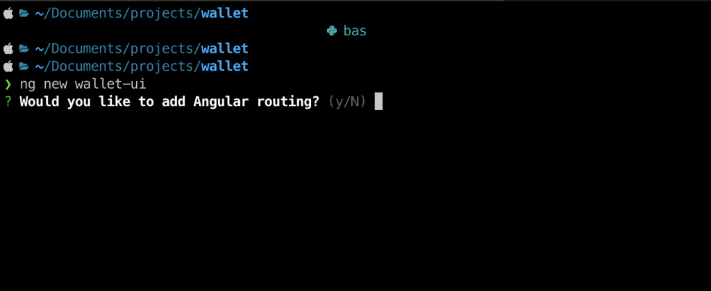 Create new angular app