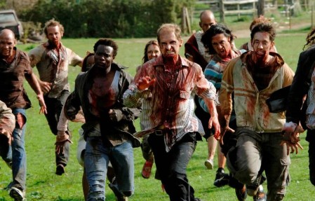 A group of running infected from 28 Days Later