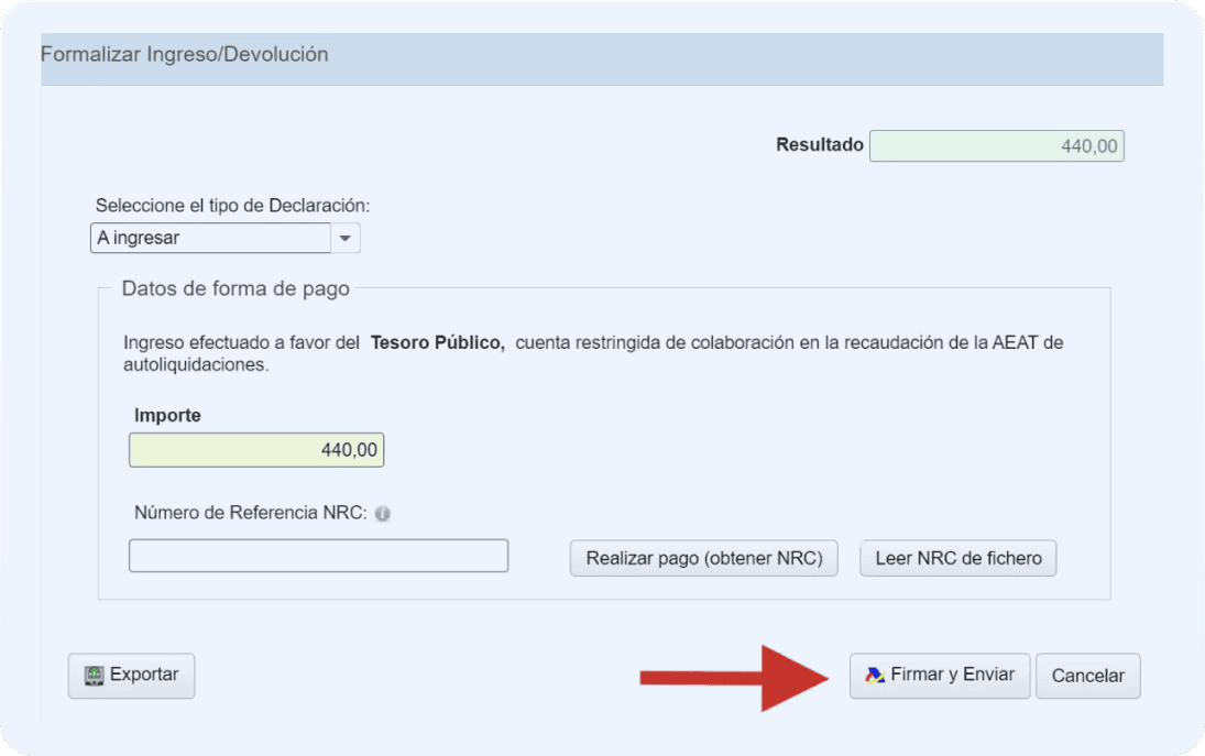 Cómo rellenar el modelo 130: firmar y enviar