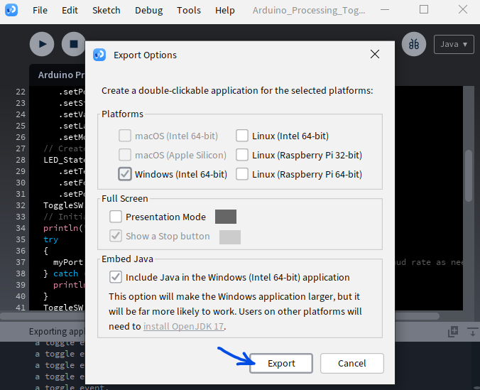 Exporting-Options-Arduino-GUI-From-Processing-IDE Exporting-Options-Arduino-GUI-From-Processing-IDE