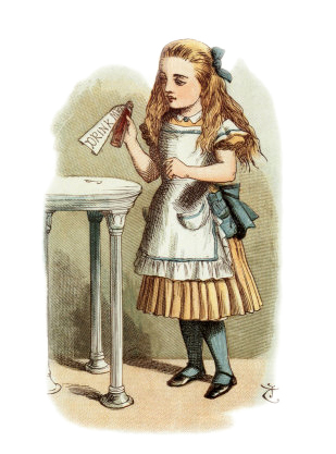 tenniel_color_alice_drink_me