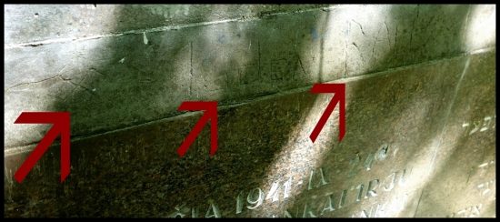 swastika on mass grave