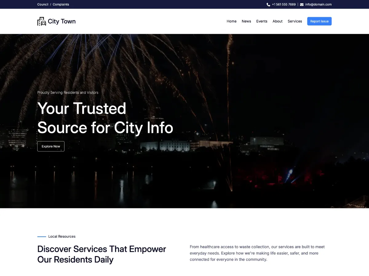 City Town – Free Municipality & Government WordPress Theme