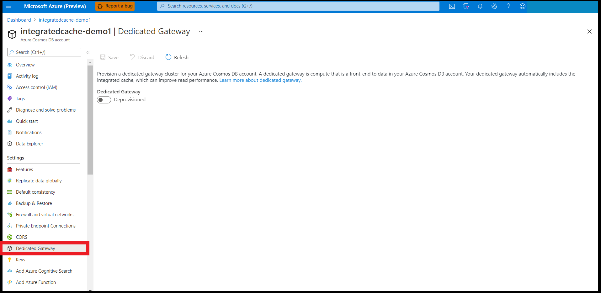 Image showing how to provision a dedicated gateway