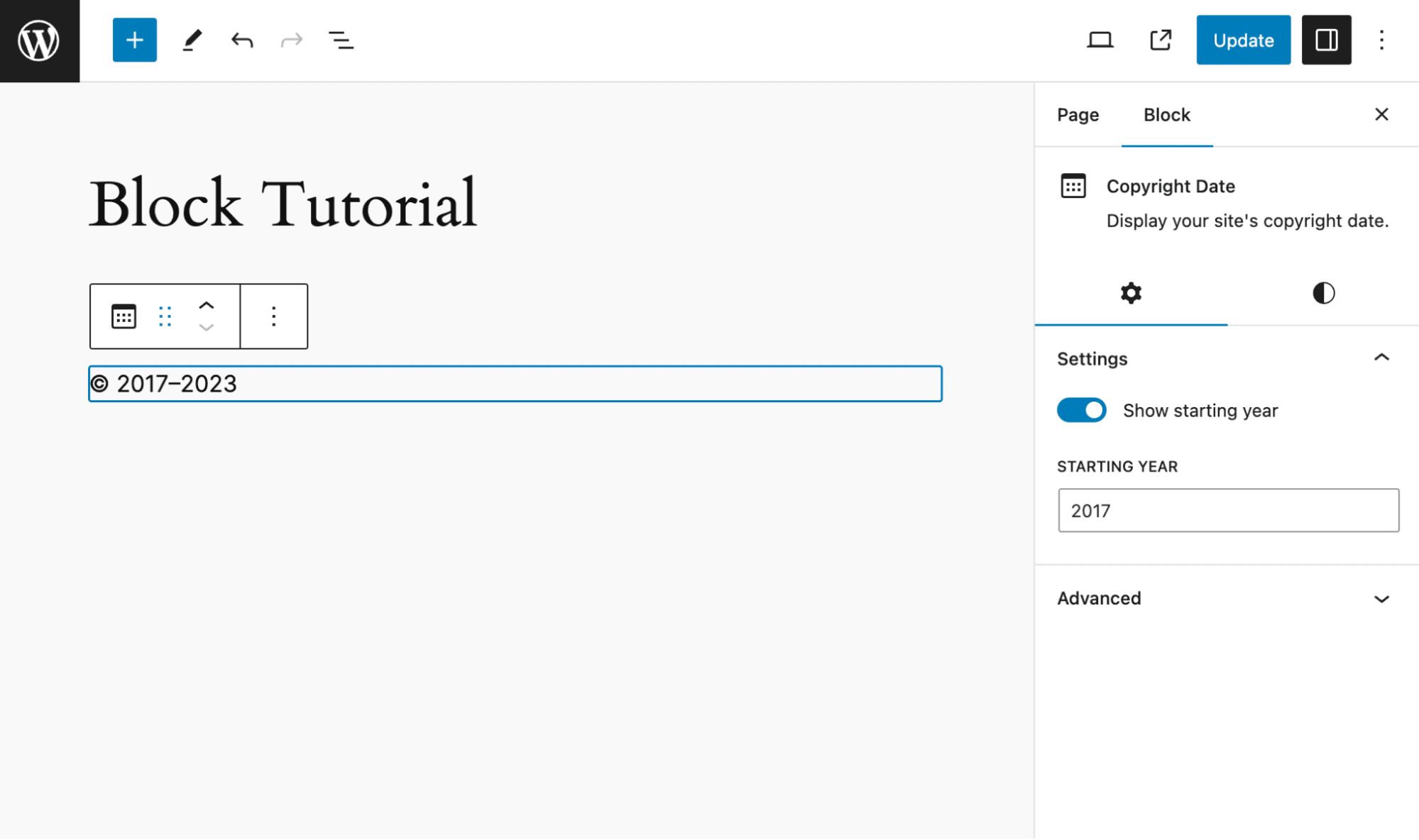 このチュートリアルで作成するブロック