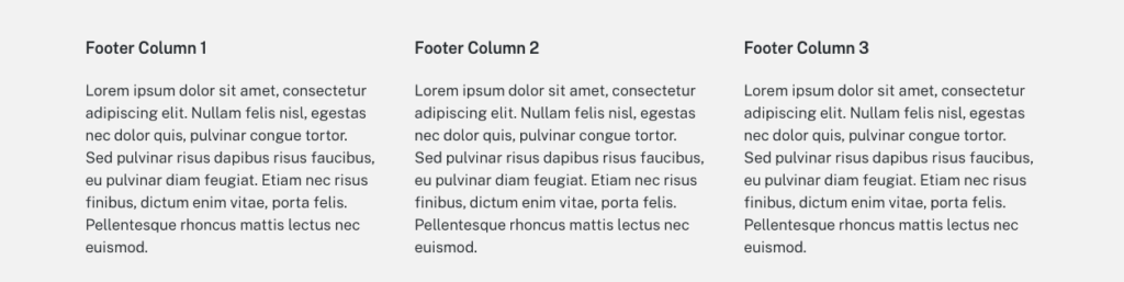 Screenshot of footer widgets in the Genesis Block Theme