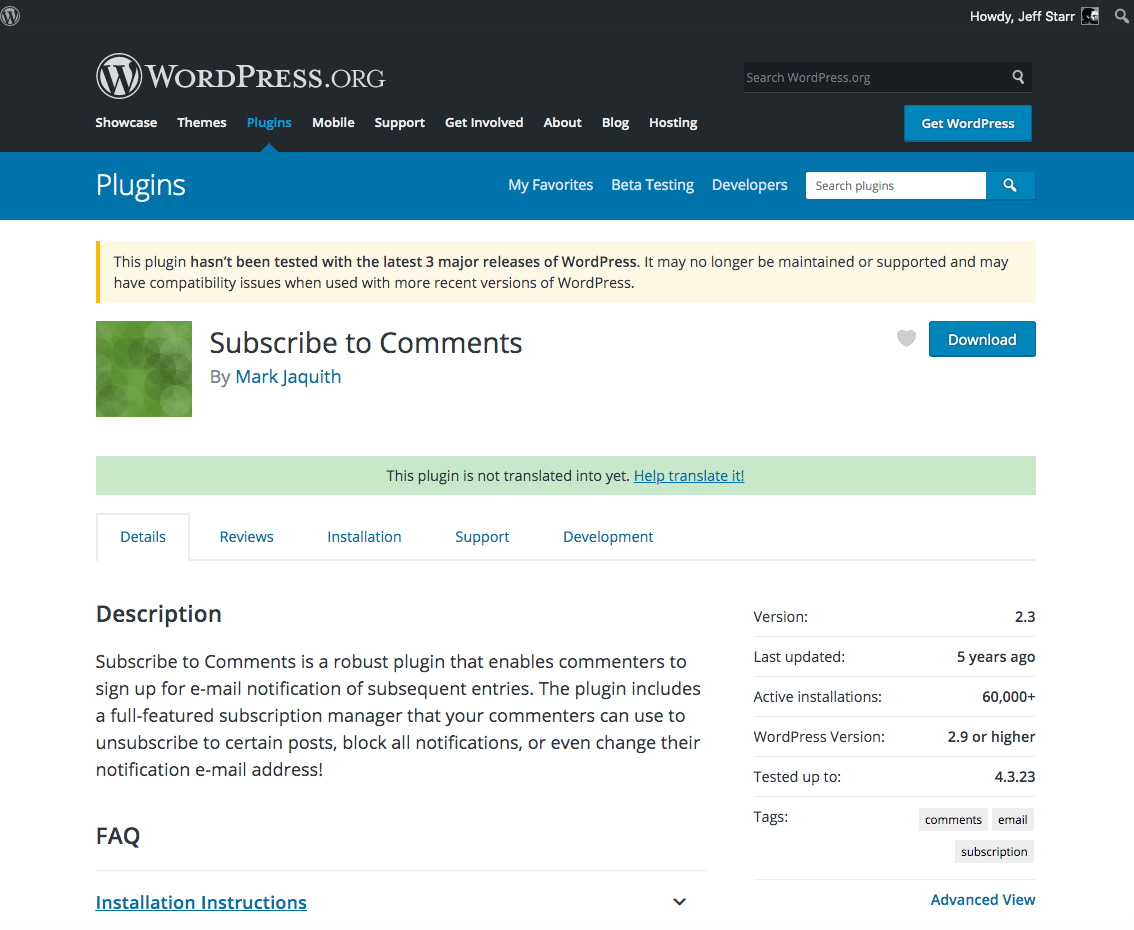 Subscribe to Comments WP Plugin