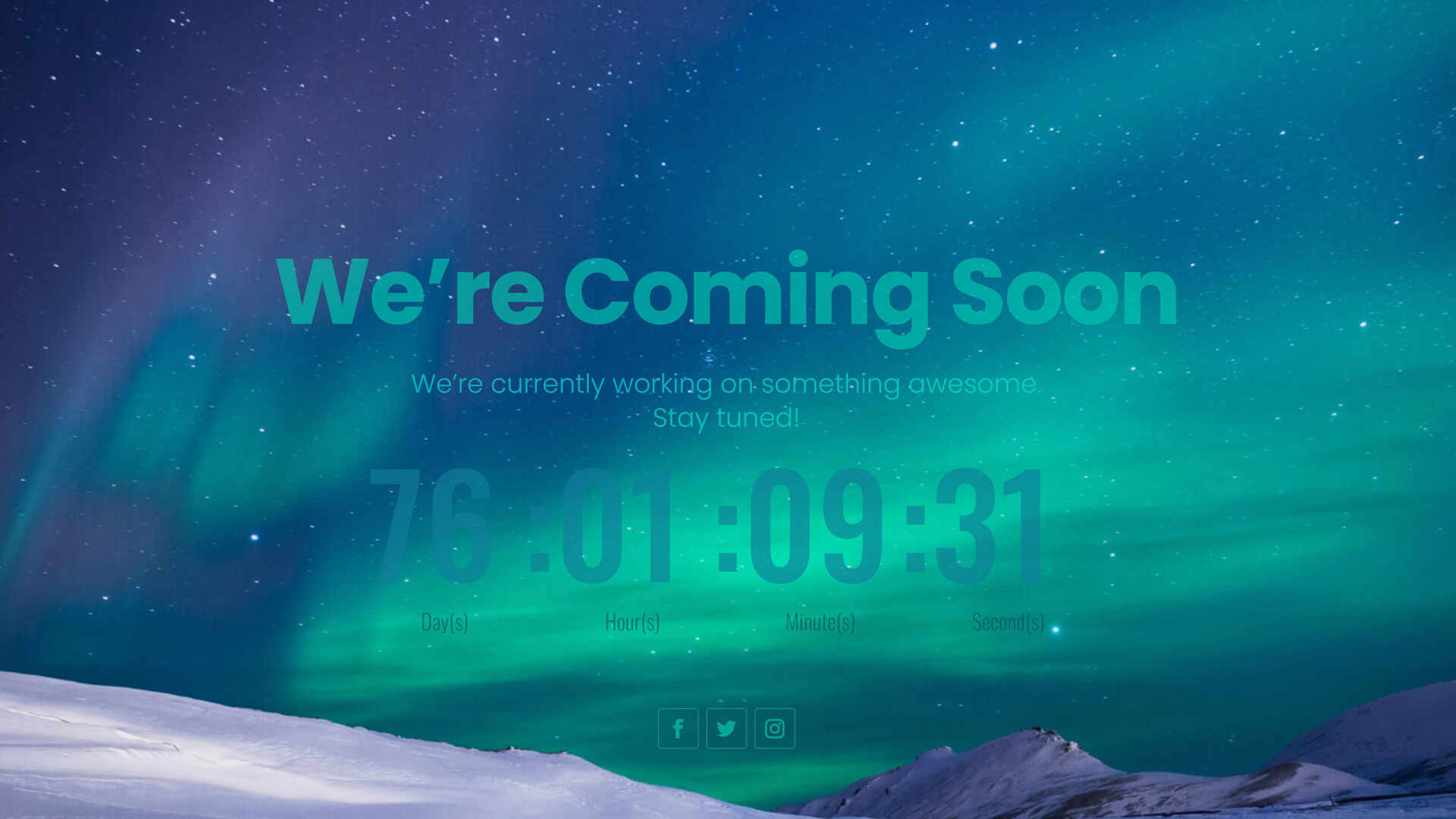 Coming Soon Page Aurora High by Divi.Expert Coming Soon Page Aurora High by Divi.Expert