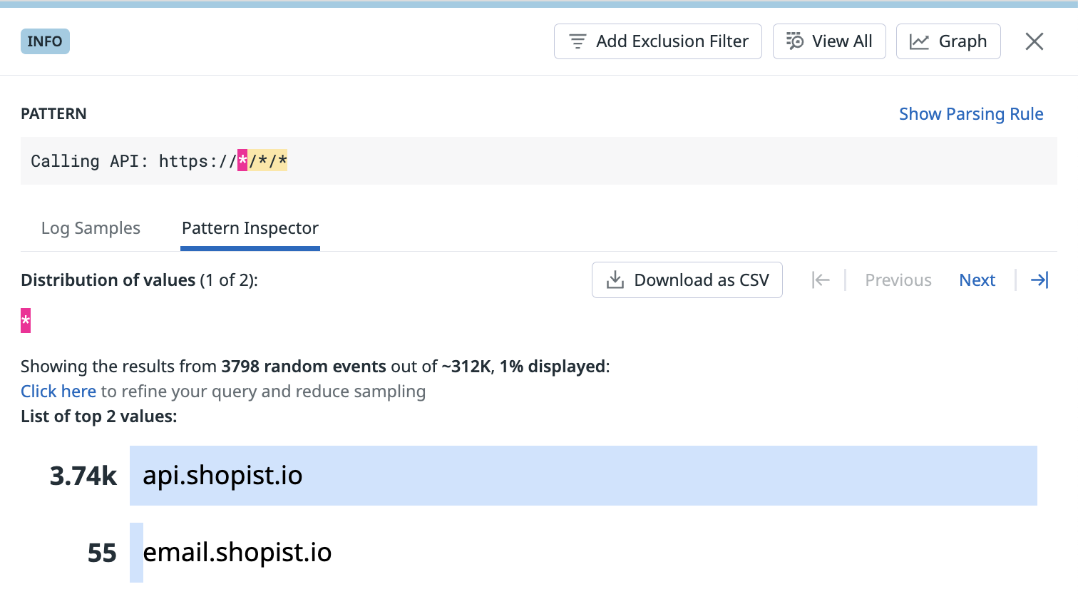 The pattern panel showing the Pattern Inspector tab