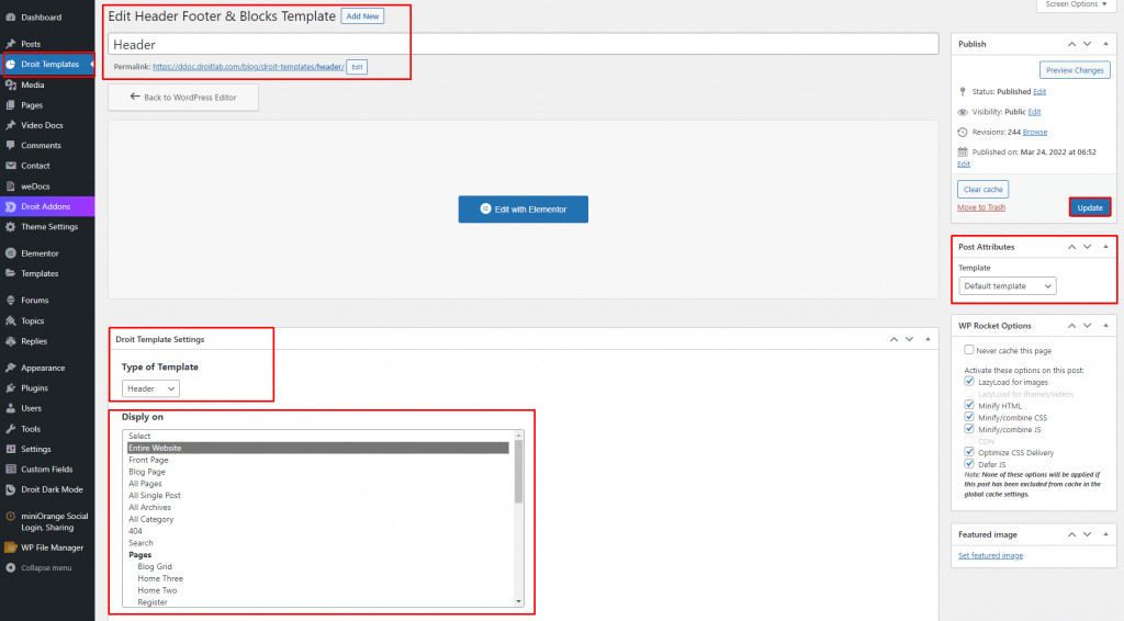 DDoc Header Section Builder