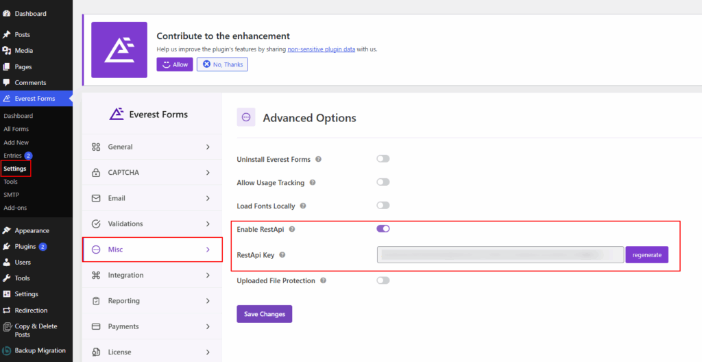 Generate REST API Key