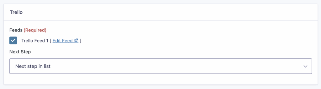 Image showing Trello Step settings
