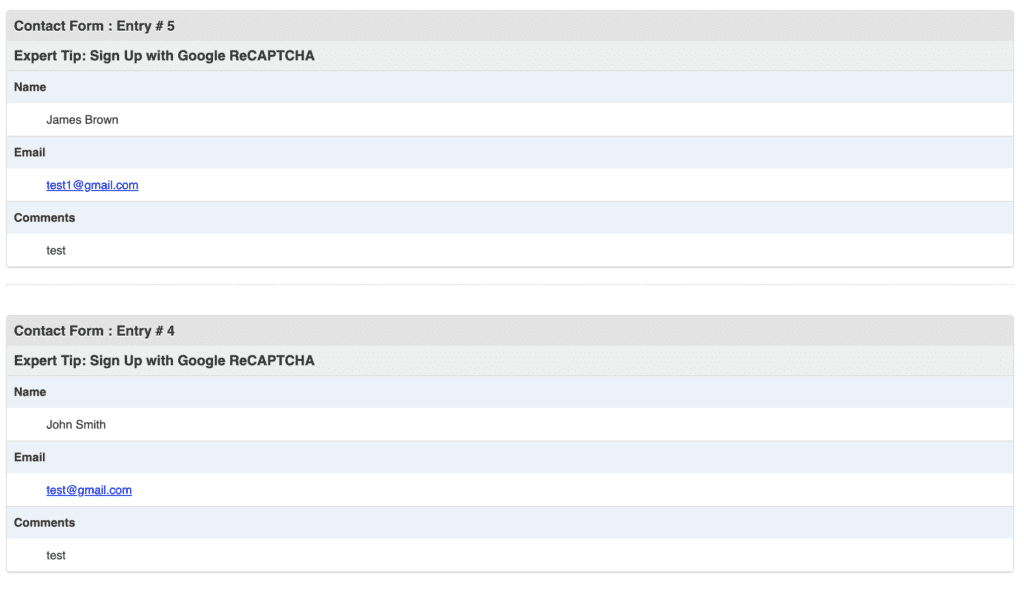 GForms Print Entries