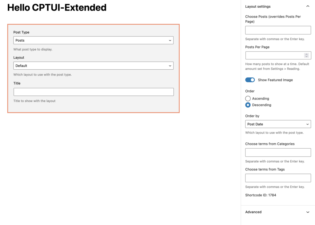 Default layout and all available settings with version 1.11.x