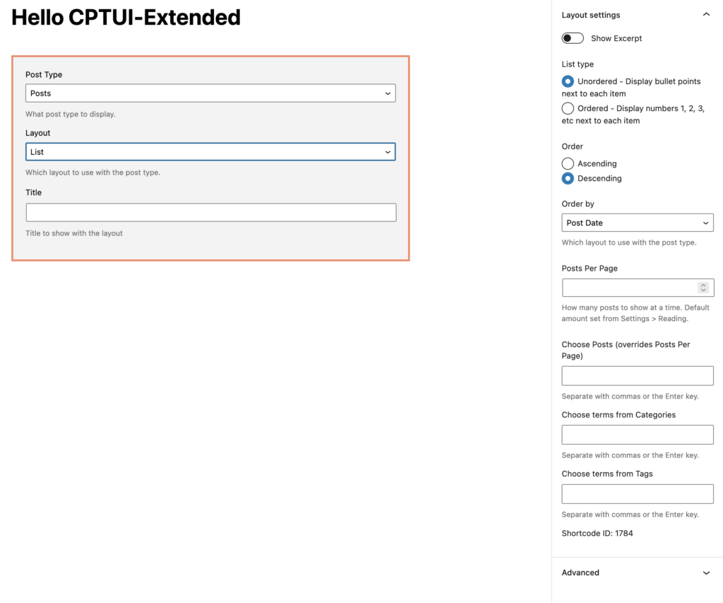 List layout and all available settings with version 1.11.x