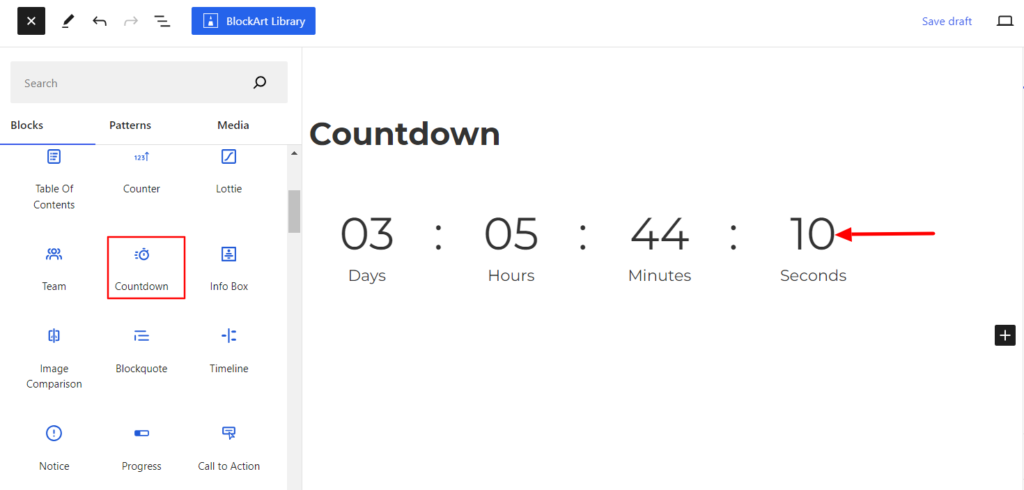 Add Countdown Block