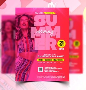 Summer Evening Party Flyer Template