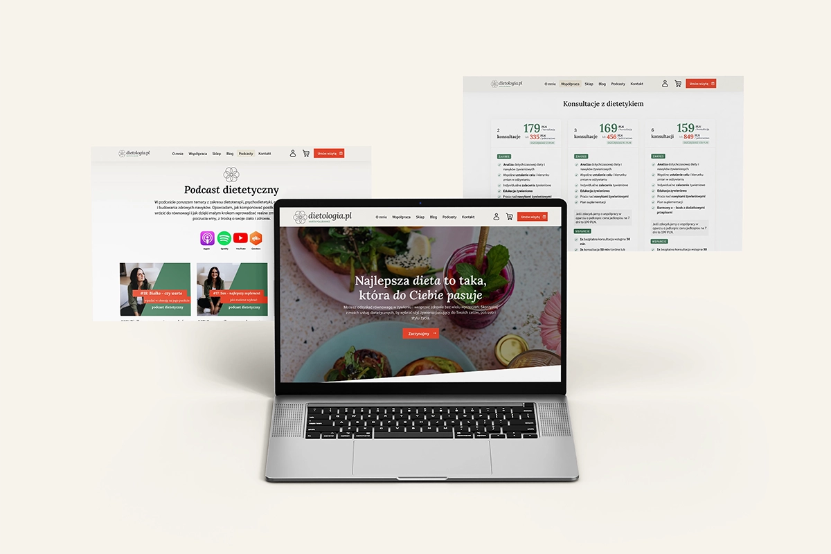 Strona internetowa ze sklepem dietologia 3 Strony internetowe Wrocław - Dst Design