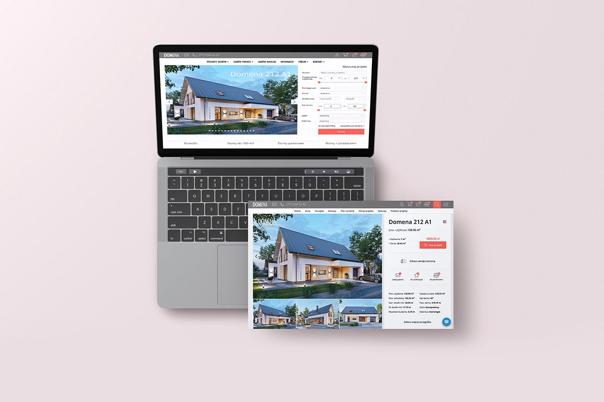 Strona internetowa z projektami domów jednorodzinnych domenadom 1 Strony internetowe Wrocław - Dst Design