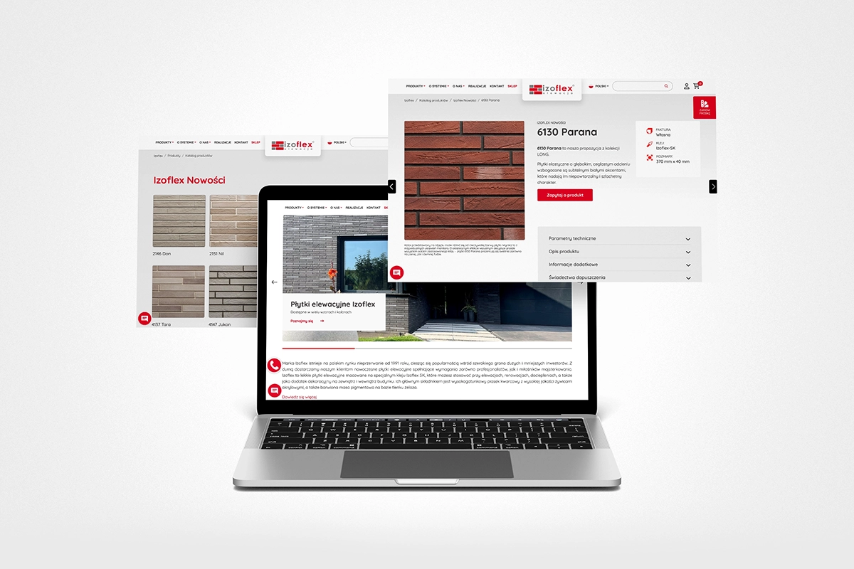 Strona internetowa z katalogiem produktów izoflex 1 Strony internetowe Wrocław - Dst Design