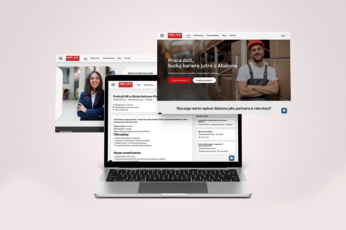 Strona internetowa dla firmy z branży HR Abalone Strony internetowe Wrocław - Dst Design