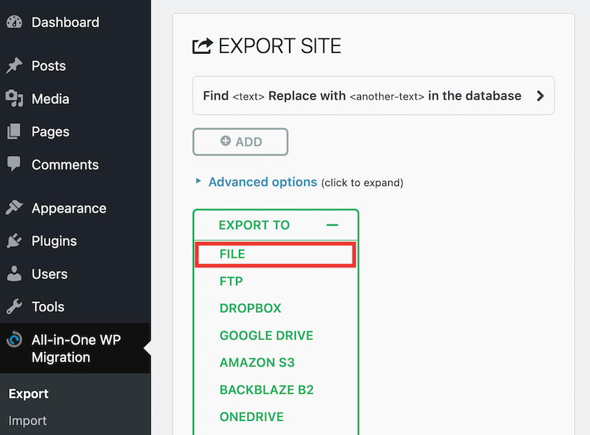 All-in-One-WP-Migration-Export - Duplicator All-in-One WP Migration export