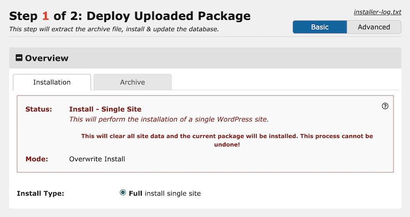 Import-Large-Site - Duplicator Importar un sitio grande