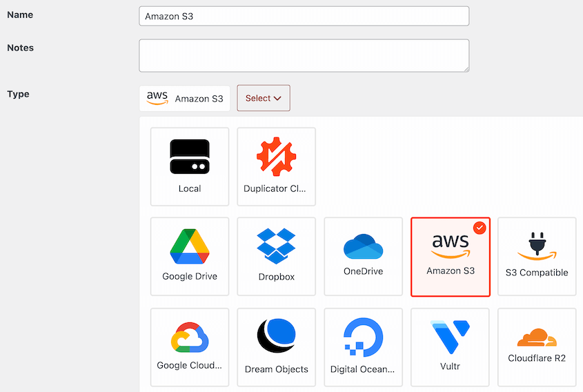 Amazon-S3-Storage - Duplicator Amazon S3 storage