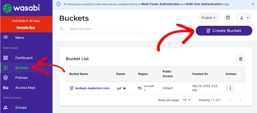 Wasabi-New-Bucket - Duplicator Nuevo cubo Wasabi