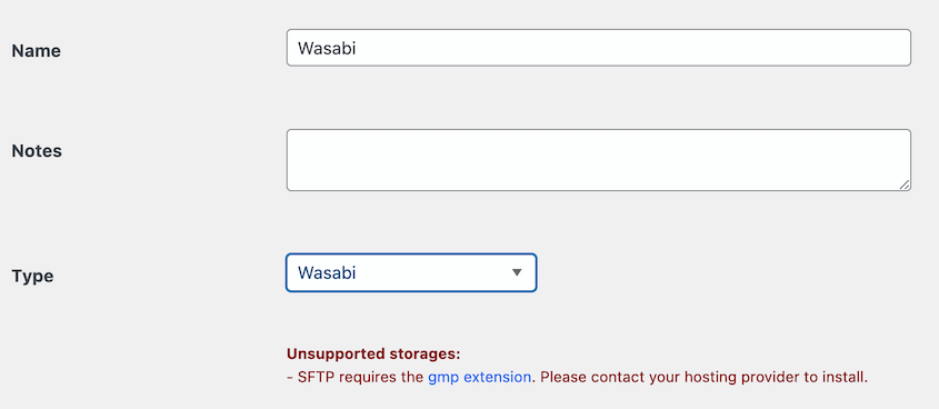 Wasabi-Storage-Location - Duplicator Almacén Wasabi