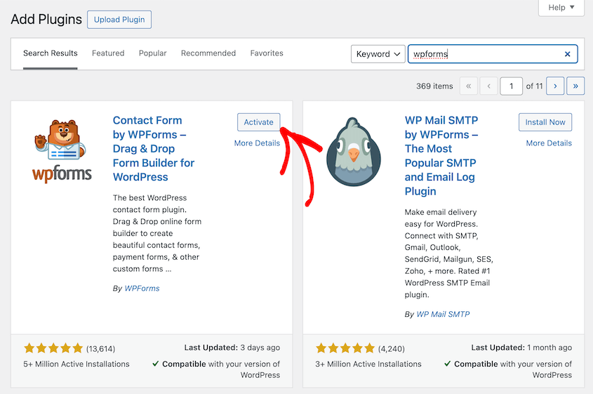 Activate-WPForms-Lite - Duplicator Activer WPForms Lite