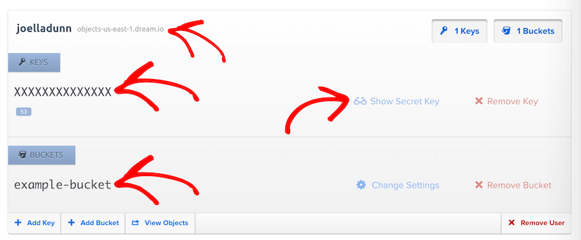 Copy-DreamObjects-Keys - Duplicator Copy DreamObjects access keys