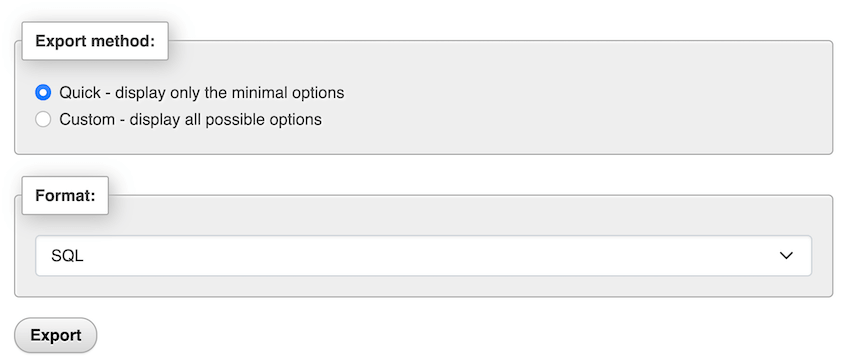 Export multisite database