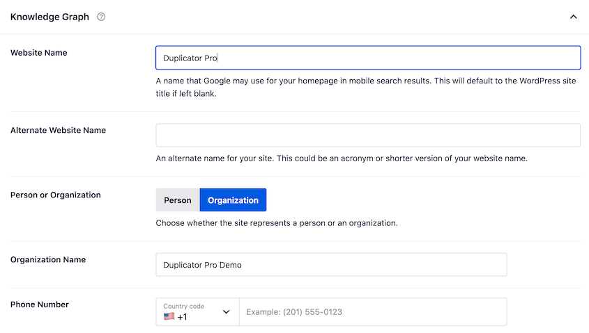 AIOSEO-Knowledge-Graph - Duplicator AIOSEO knowledge graph