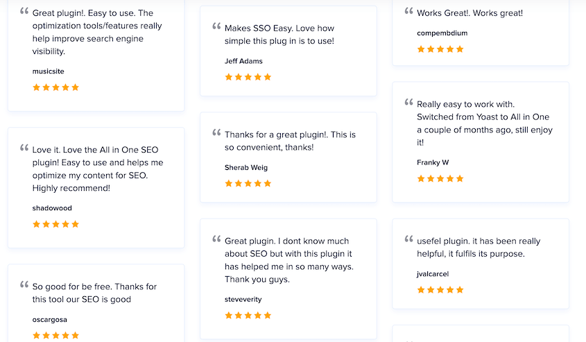 AIOSEO-Reviews - Duplicator AIOSEO reviews