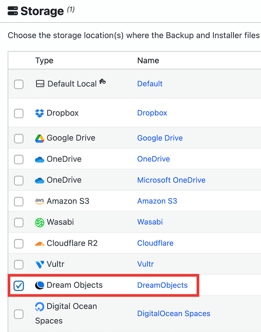 DreamObjects-Backup - Duplicator DreamObjects backup