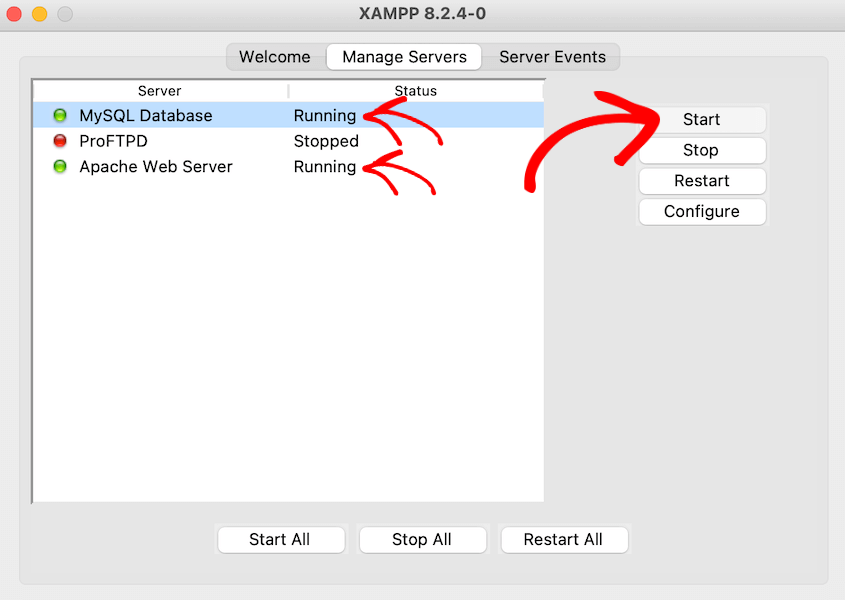 XAMPP-Start-Servers - Duplicator Avviare i server XAMPP