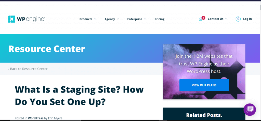 Setting up a WordPress staging site with WP Engine