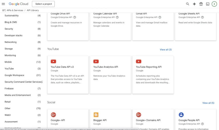 Google Cloud API Library